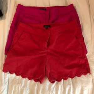 the Limited - 2 pair scalloped hem shorts.